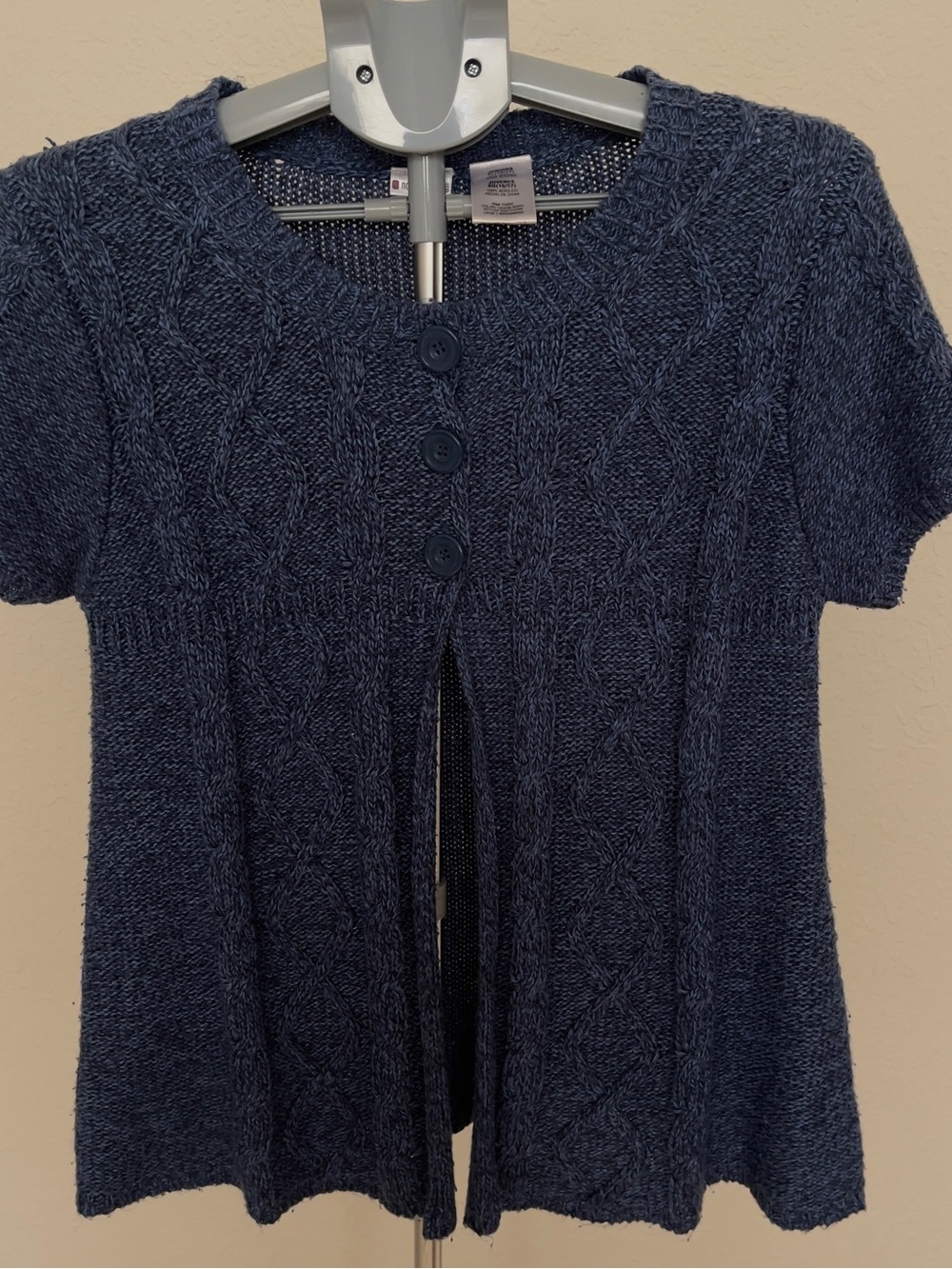 Vintage Y2K No Boundaries Short Sleeve Cable Knit  Cardigan Top - XL 